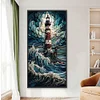 (40*80cm)Lighthouse in the Storm - Round AB Drill Diamond Painting
