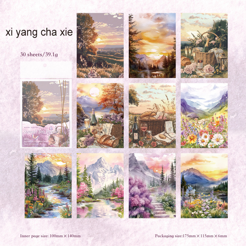 Material Paper - Appointment with Nature Series Vintage Plant Flower Landscaping 