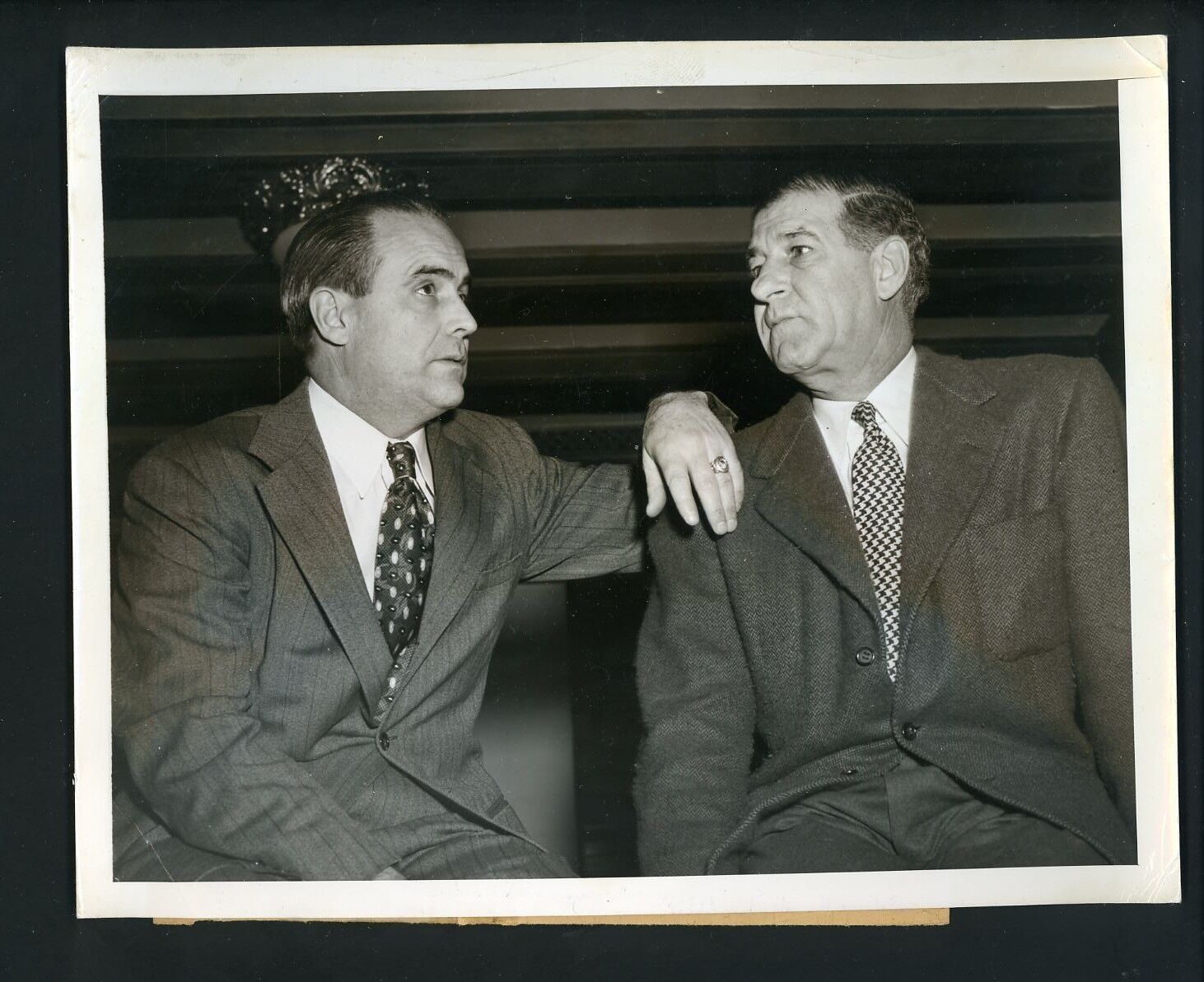 Luke Sewell & Bucky Harris 1949 Press Photo Poster painting Cincinnati Reds Washington Senators