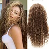 Ombre Ash Blonde Brown Curly Wig Long Wavy