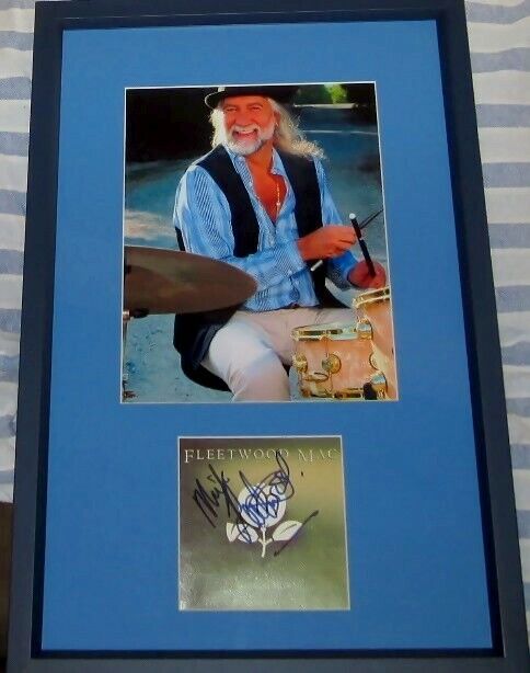 Mick Fleetwood signed autographed Fleetwood Mac CD booklet framed w/ 8x10 Photo Poster painting