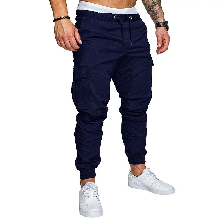 Men's Cargo Joggers Pants Drawstring Multiple Pockets