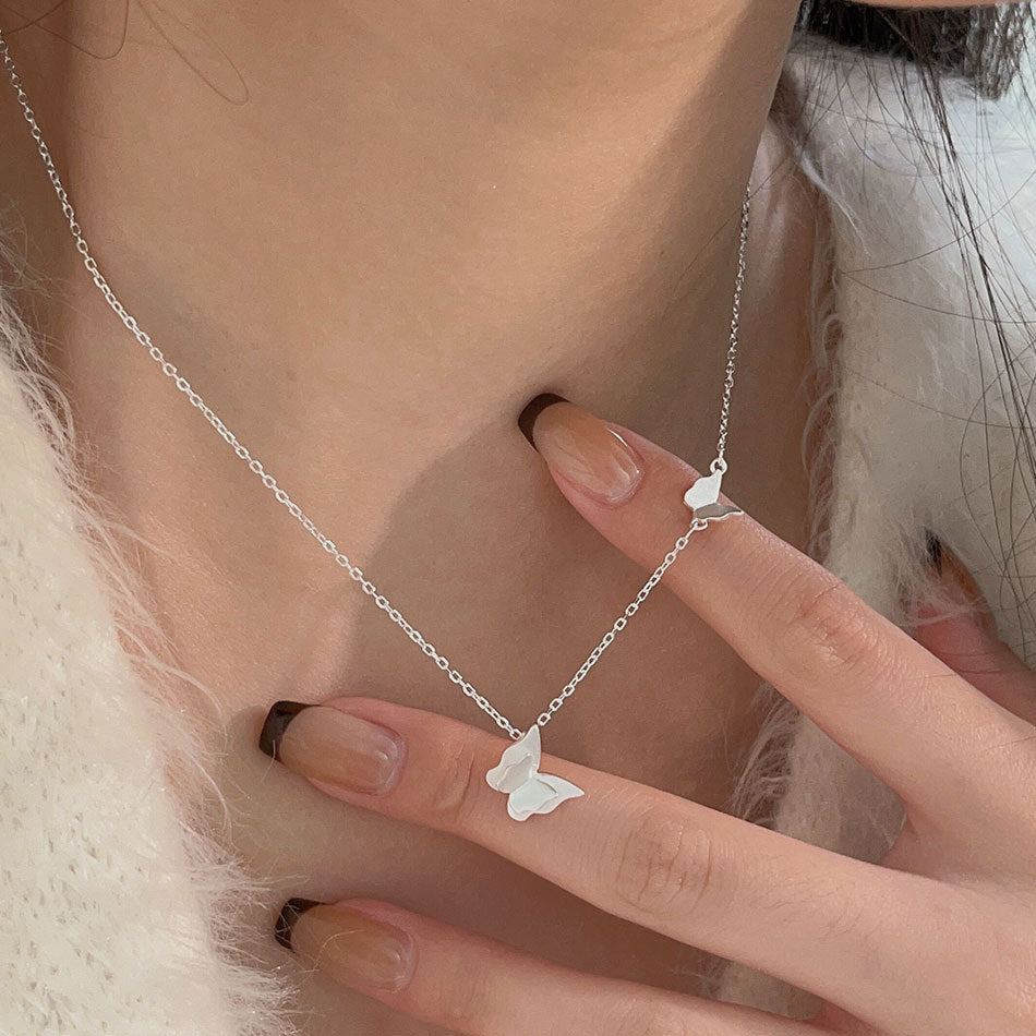 925 Sterling Silver Japanese / Korean Butterfly Silver Necklaces
