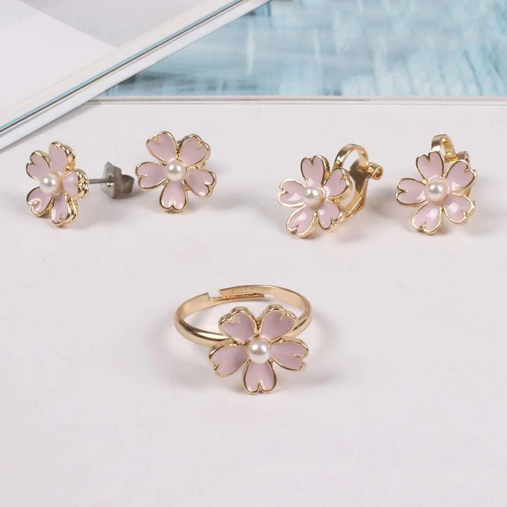 Pastel Sakura Blossom Ring/Earrings SP179434