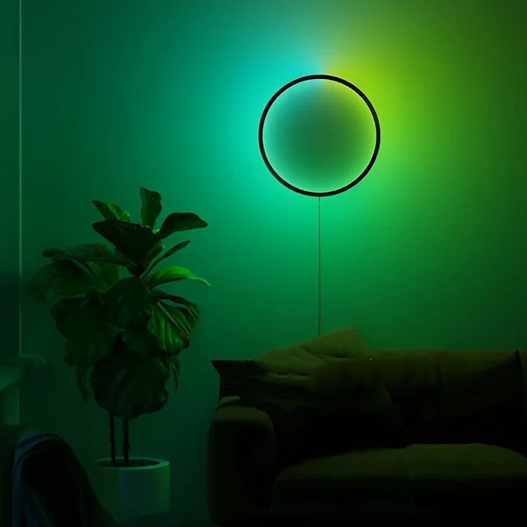Round LED RGB Modern Wall Sconces with Touch Remote Control Wireless APP - Appledas