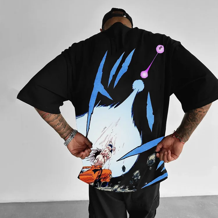 Unisex Oversized DB Buu Anime Print T-shirt