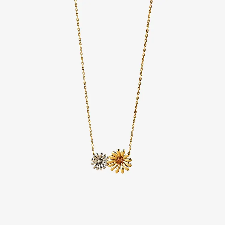 For Daughter - You're My Sunshine Double Sunflowers Necklace