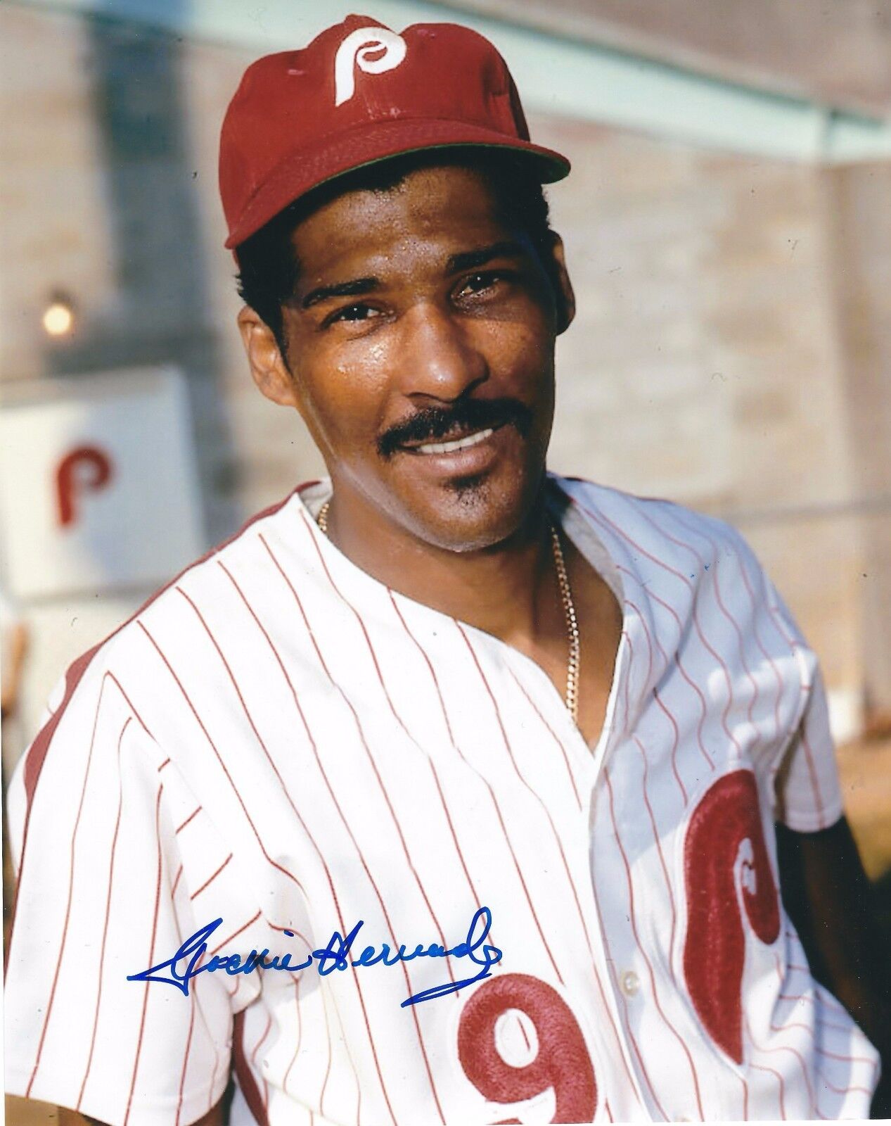 Signed 8x10 JACKIE HERNANDEZ Philadelphia Phillies Photo Poster painting with Show Ticket