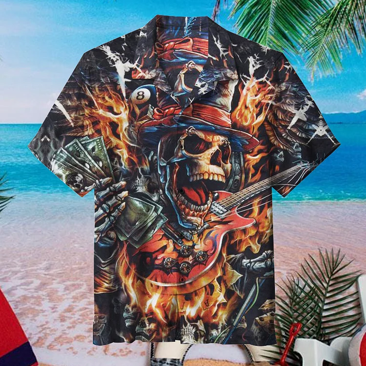 Crazy Skulls|Unisex Hawaiian Shirt