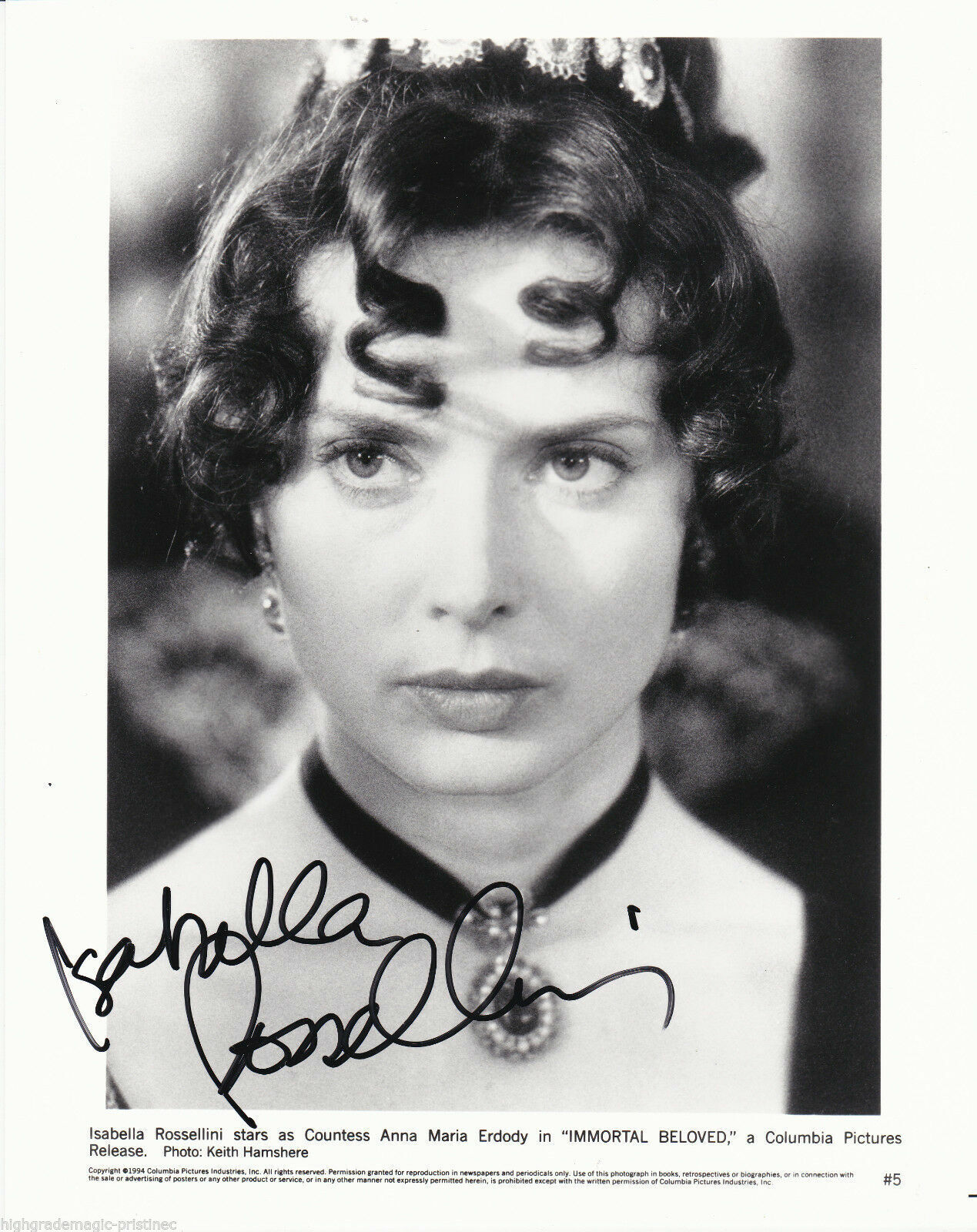 ISABELLA ROSSELLINI SIGNED 8X10 PROMO Photo Poster painting ITALIAN ACTRESS