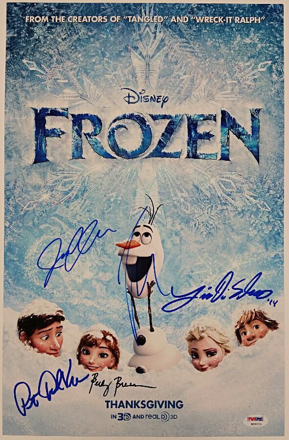 DISNEY'S FROZEN Cast (5) Signed 11x17 Photo Poster painting Jennifer Lee Josh Gad PSA/DNA COA