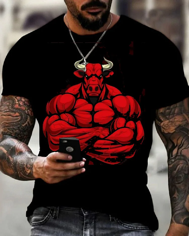 Men's T-Shirt 3D Print Short Sleeve Casual Tops