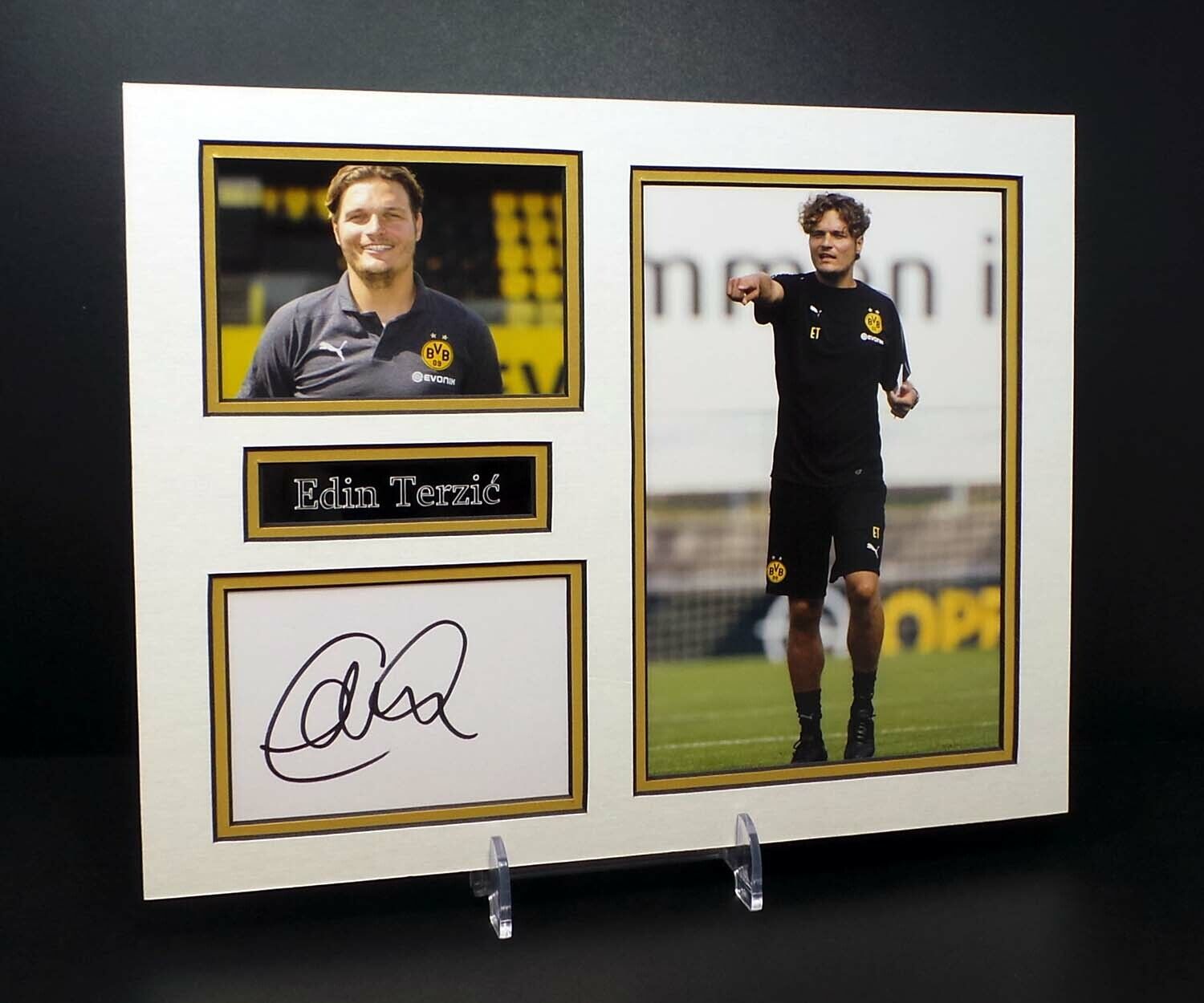 Edin TERZIC Signed Mounted Photo Poster painting Display AFTAL RD COA Borussia Dortmund Football