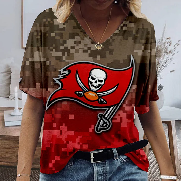 Tampa Bay Buccaneers Lightweight Short Sleeve V-Neck T-Shirt