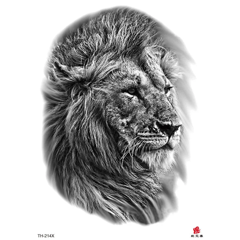 Lion Tiger Cool Temporary Tattoo Sticker Fashion Wolf Waterproof Animal Body Art Arm Tatto Fake Removable Tatoo for Men Women