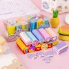 Lovely Cartoon Candy Erasers 6in1 Set for Kids Student Class Reward Office Exam Stationery Gift