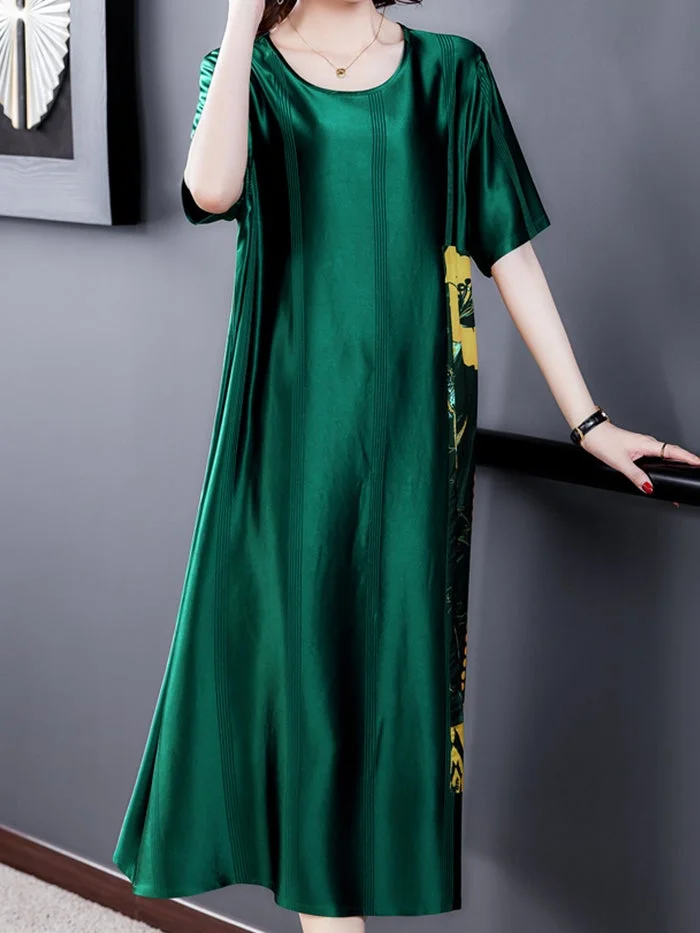 Silk Mulberry Silk Panel Fashion Dress