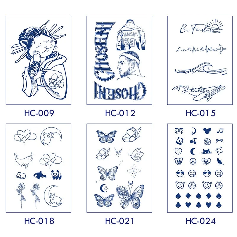 Basketball Anime Flower Butterfly Text Art Festival Cute Cool Waterproof Full Body Arm Men and Women Natural Temporary Tattoos