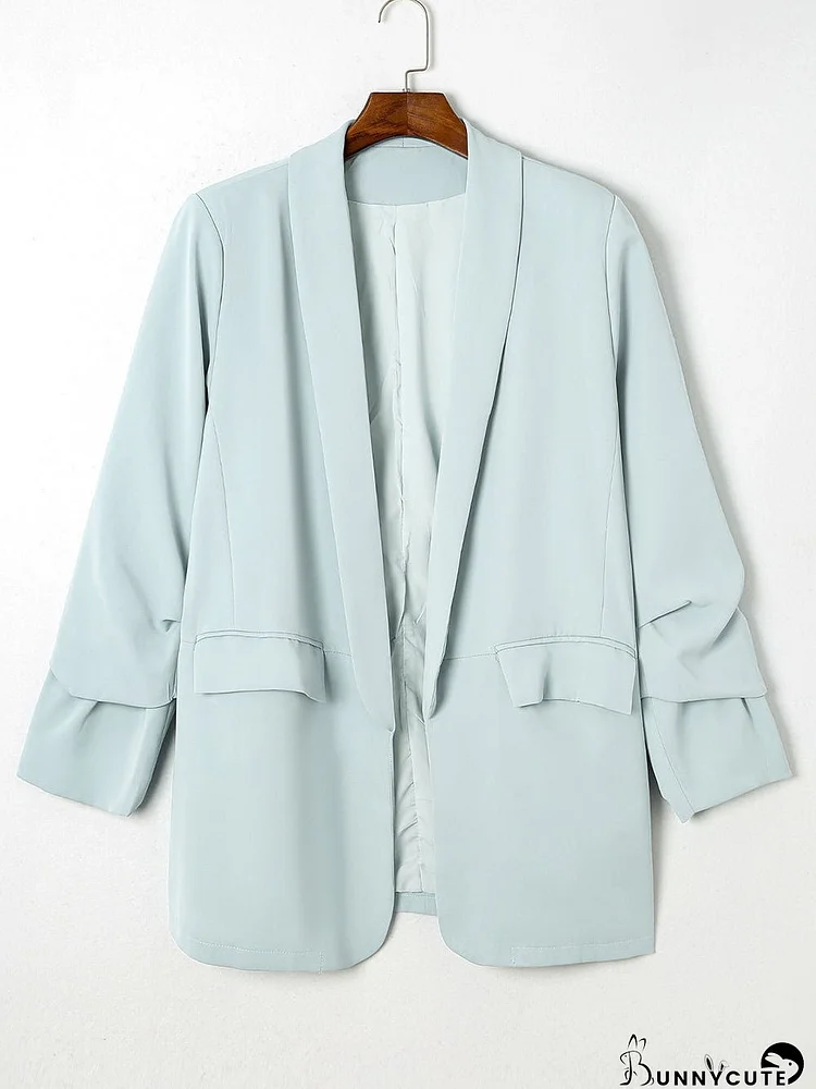 Plus Size Blazer in Light Blue