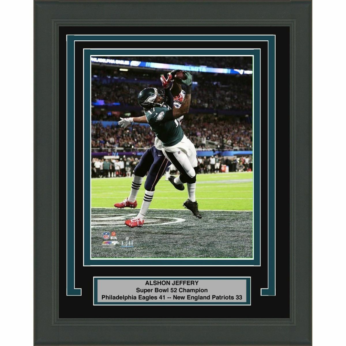 Framed ALSHON JEFFERY Eagles Super Bowl 52 8x10 Photo Poster painting Professionally Matted #1