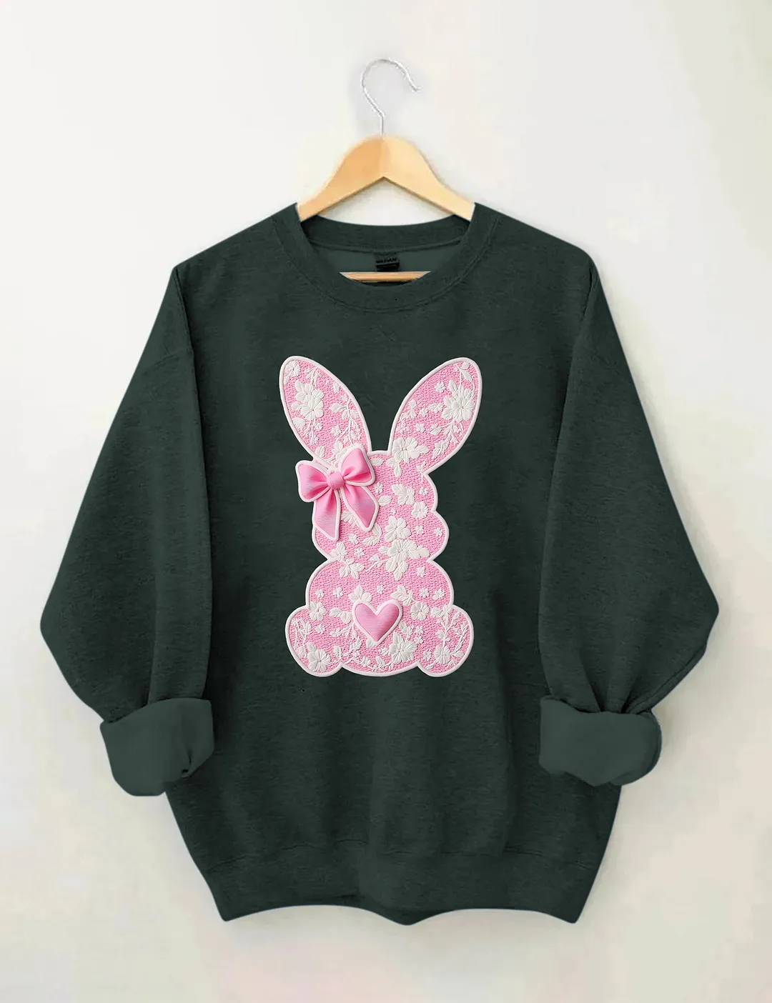White Lace Bunny Coquette Bow Sweatshirt