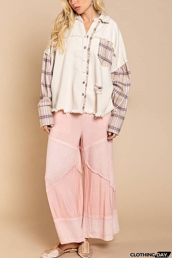 Forest Morning Plaid Button Front Shacket