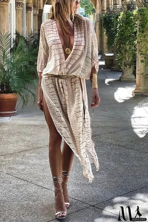 MidiSono - Print Slit Bat Cardigan