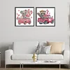 2Pack Pink Car Animals-Crystal Rhinestone Diamond Painting(30x30cm)