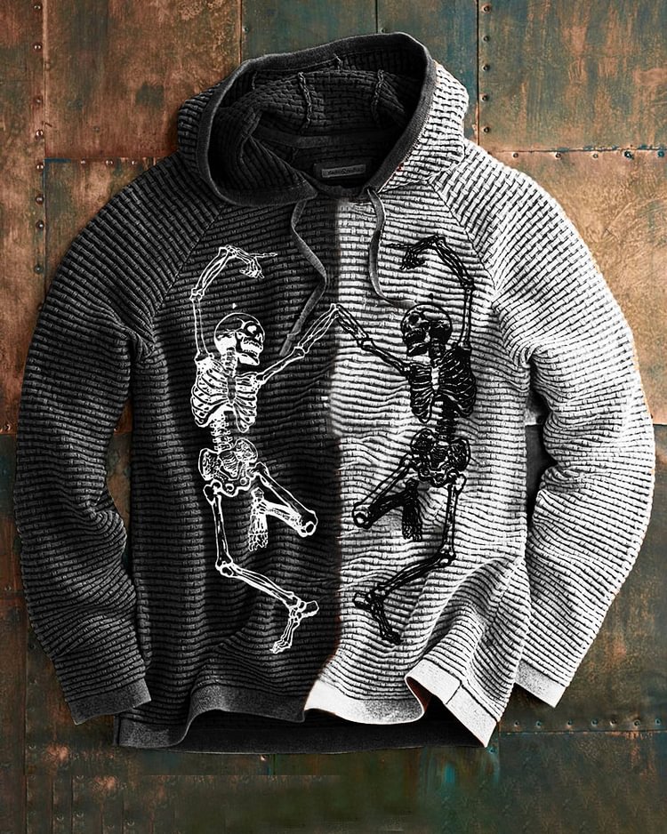 Stylish dancing skull knitted hoodie