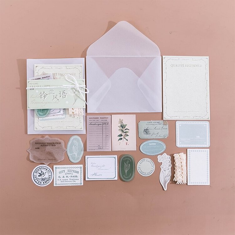 JOURNALSAY 30pcs Retro Lace Memo Pad Cute Mixed Material Decoration