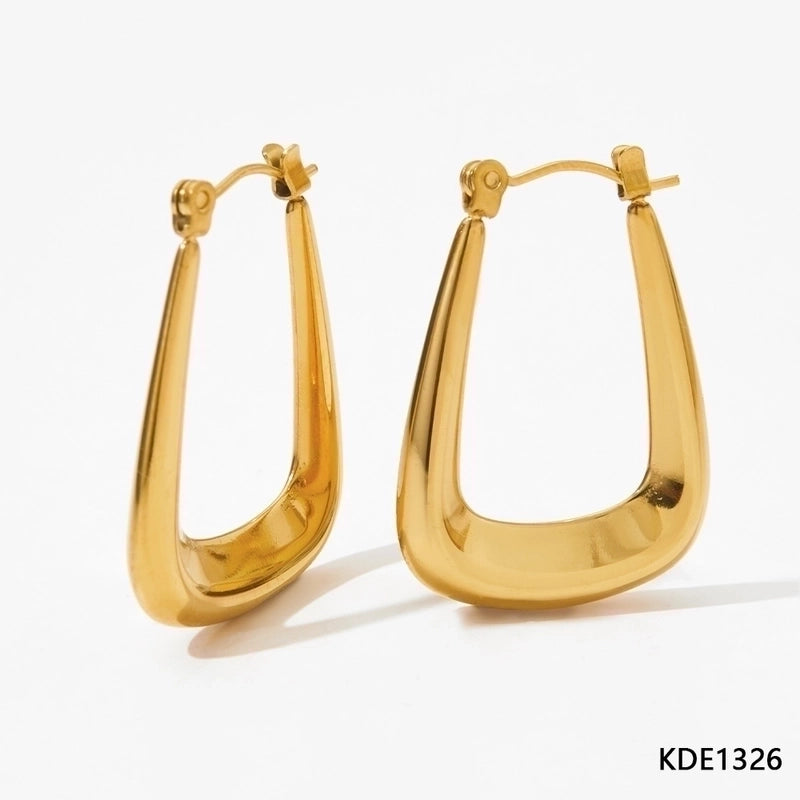 1 Pair IG Style Minimalist Solid Color Plating 304 Stainless Steel 16K Gold Plated White Gold Plated Gold Plated Earrings