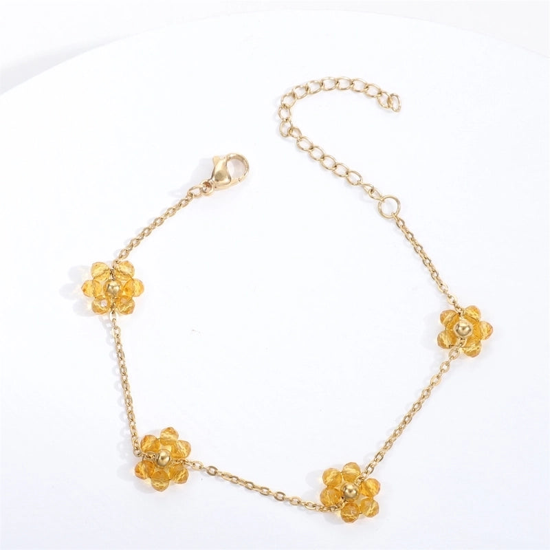 Sweet Flower Titanium Steel Bracelets In Bulk