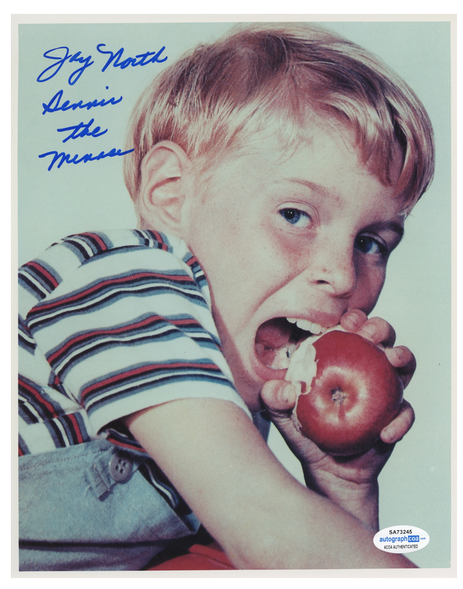 Jay North Dennis The Menace ACOA Signed Autograph 8 x 10 Photo Poster painting