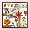 >SALE<Embroidery Cotton Thread 16CT Printed Four Seasons of Autumn Cross Stitch24x23cm
