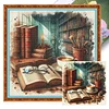 Desk And Books-11CT Stamped Cross Stitch 45*45cm/17.72*17.72in