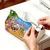 DIY Diamond Art Tissue Box Holder Cat PULeather Diamond Art Desktop Organizer Resin Rhinestone Storage Organizers Gem Art Home Office Decor Craft Gift for Women