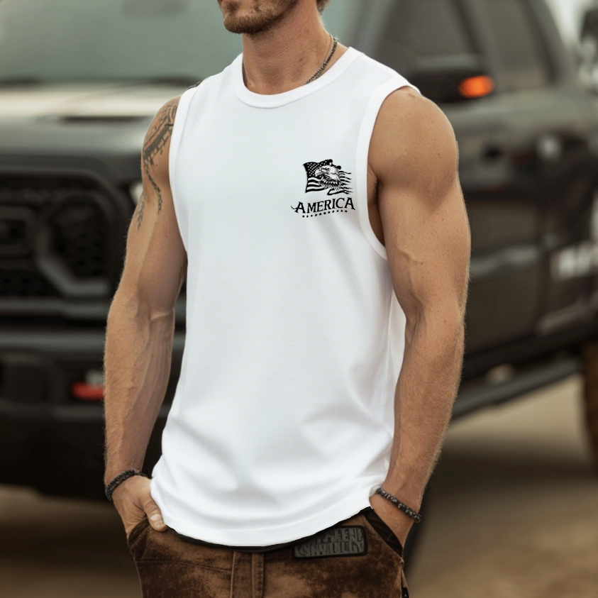 Patriotic Sleeveless Tank Top For Men - Perfect For Summer Outdoors