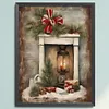 Christmas Fireplace-11CT Stamped Cross Stitch 40*53cm/15.75*20.87in tapestrymarket