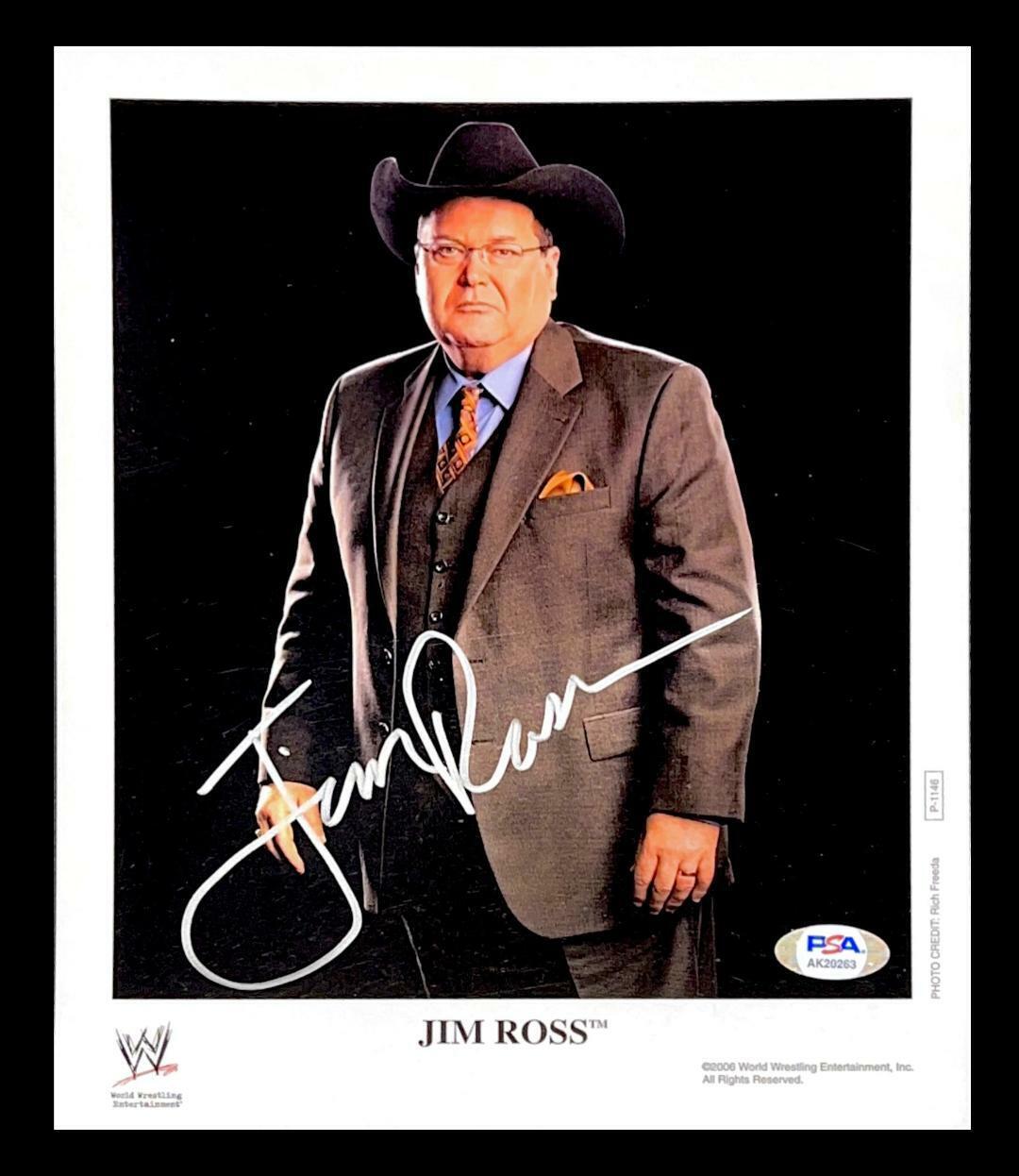 WWE JIM ROSS P-1146 HAND SIGNED AUTOGRAPHED 8X10 PROMO Photo Poster painting WITH PSA DNA COA