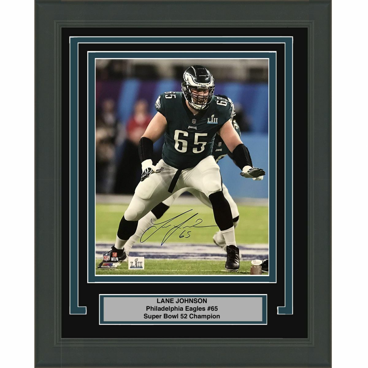 FRAMED Autographed/Signed LANE JOHNSON Philadelphia Eagles 16x20 Photo Poster painting JSA COA