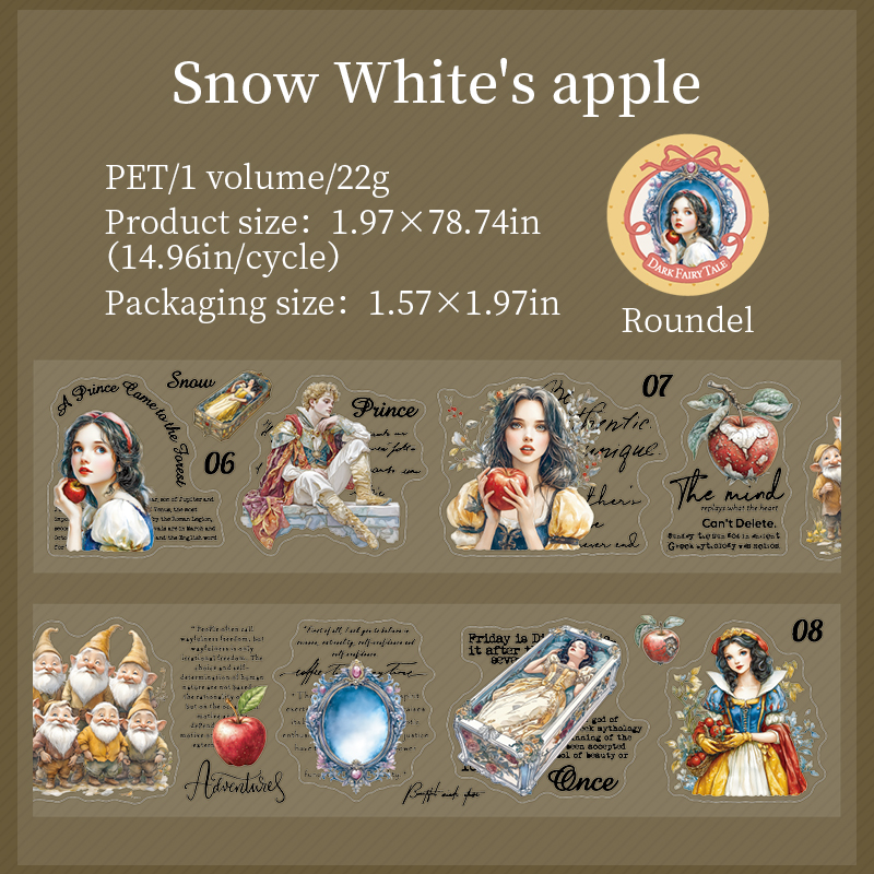 PET tape - 50mm*200cm dark fairy tale series vintage character 