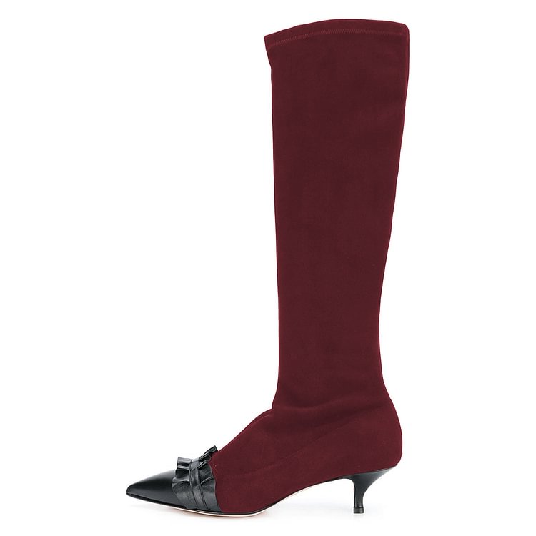 wide calf kitten heel boots