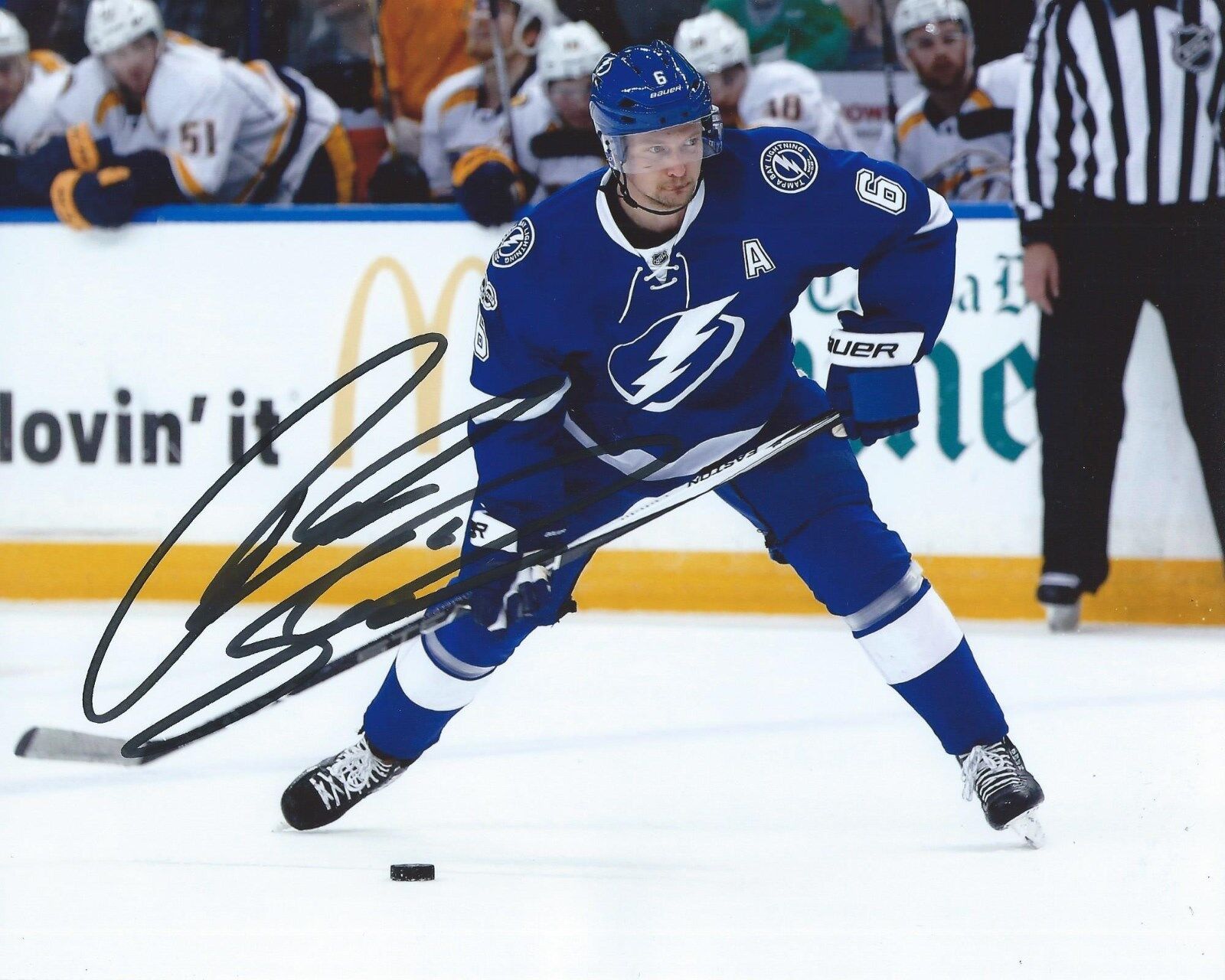 Anton Stralman Signed 8x10 Photo Poster painting Tampa Bay Lightning Autographed COA C