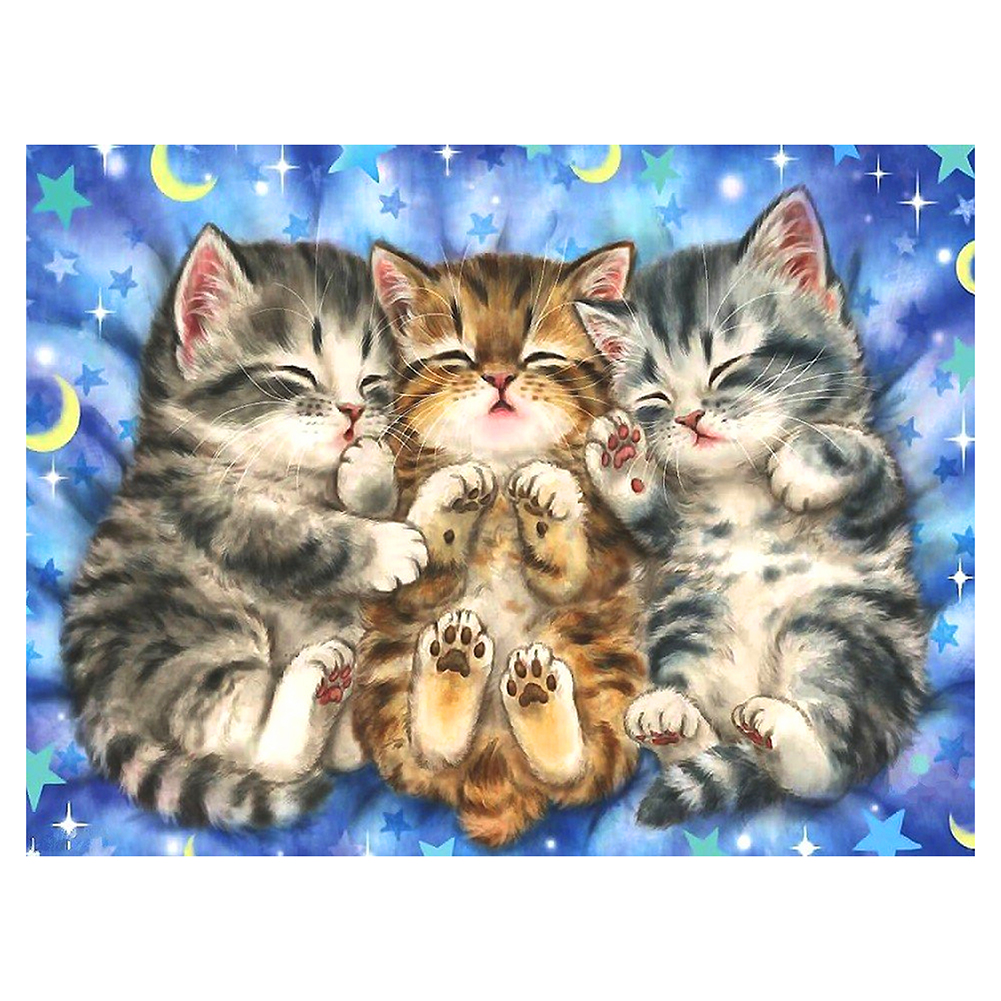 

Three Little Cats - 11CT Stamped Cross Stitch - 36*46CM, 501 Original