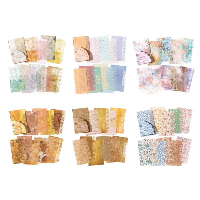 Mocard Notepad Lace Symphony Series Base Hollow Lace Journal Decorative Source Material 20 Pieces