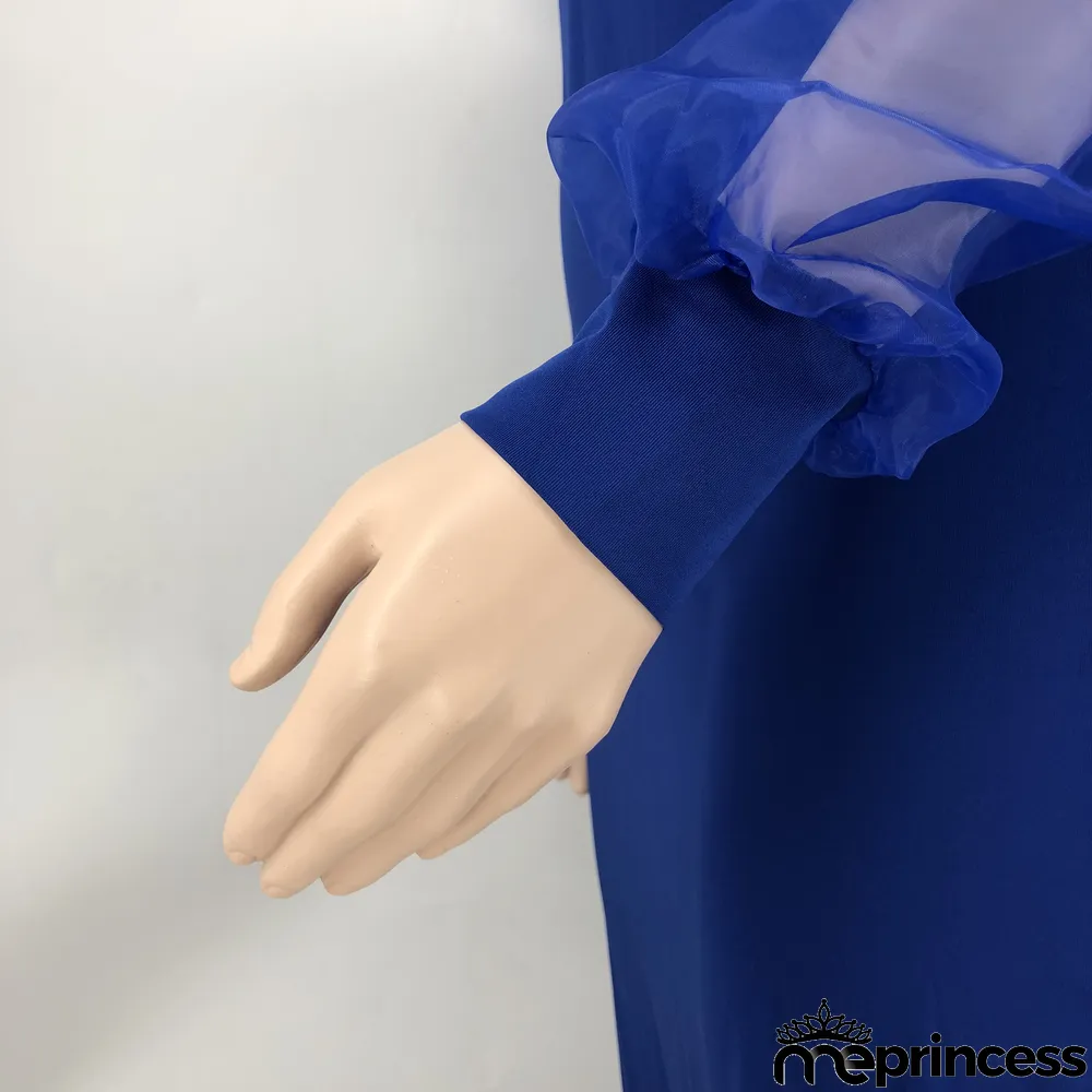 Solid Yarn Sleeves V-Neck Plus Size Long Dress