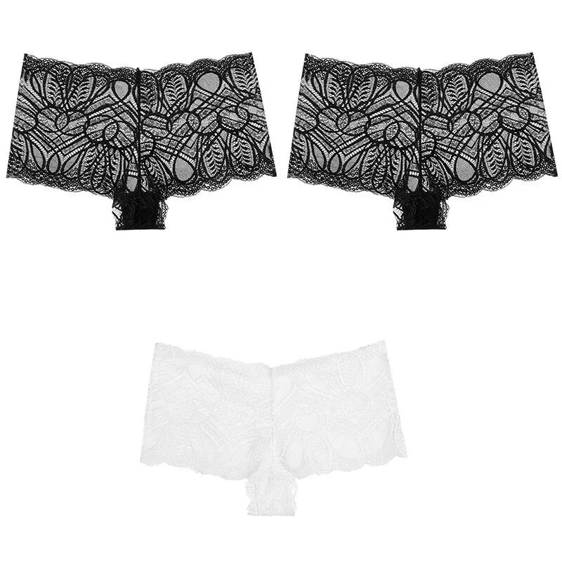 Billionm Sexy Lace Panties Underwear High Waist Woman Comfortable Boxer Female Intimates Transparent Panty Nylon Underpants