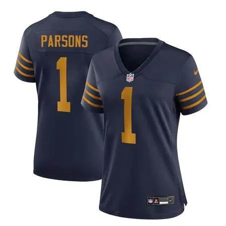 Women's Green Bay Packers #1 Micah Parsons  Navy The 1923 Classic Game Jersey