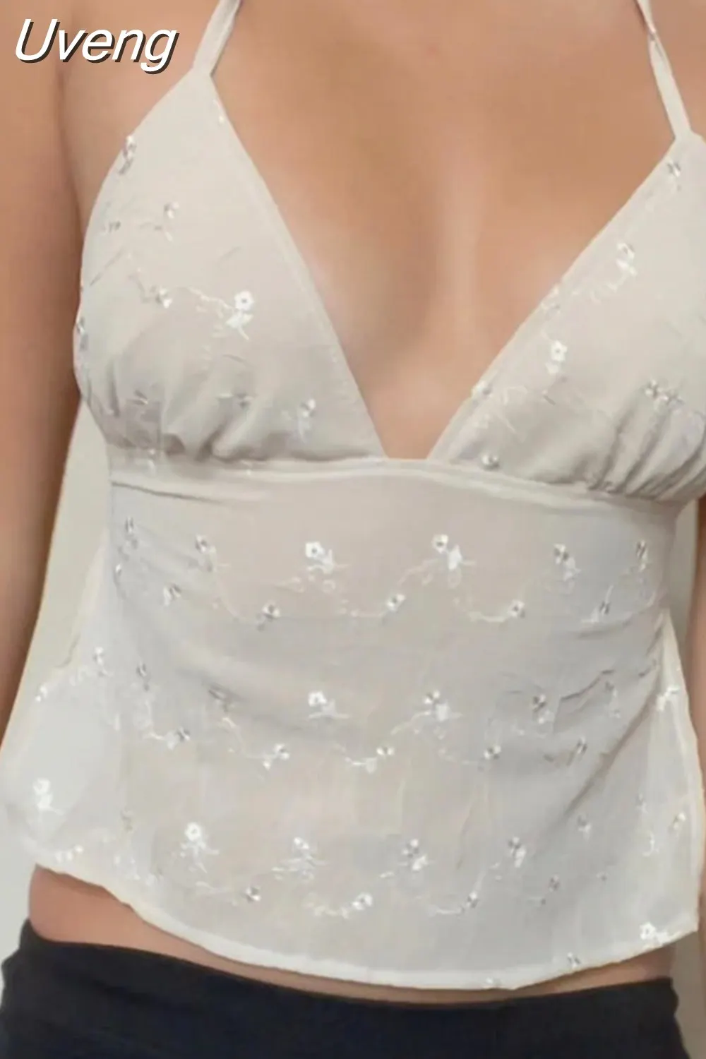 Vintage 2000s floral bird backless top