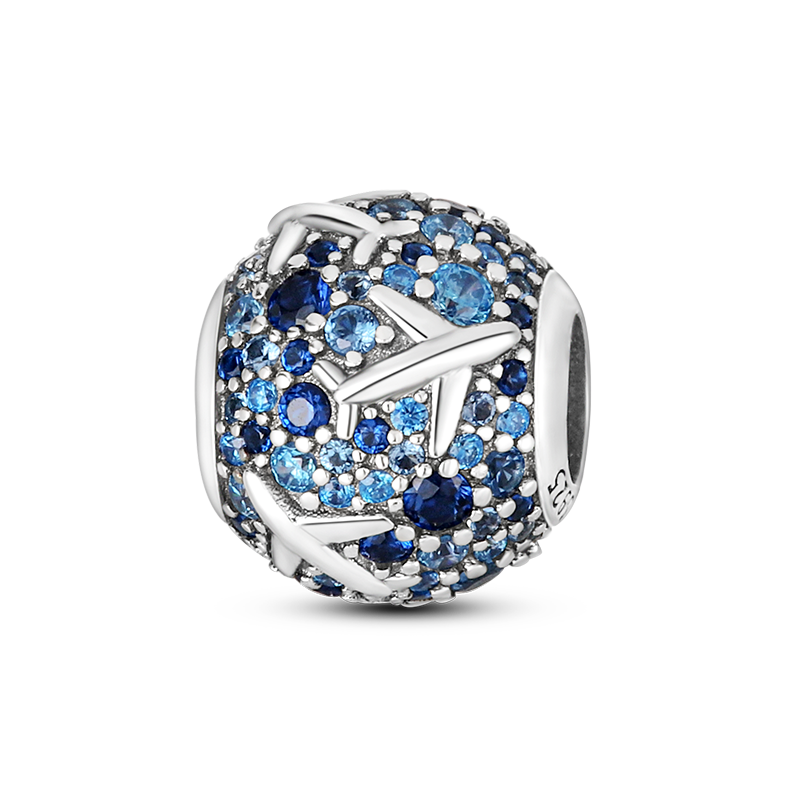 925 Sterling Silver Aircraft Charm Beads fit Women Charm Bracelets & Necklaces DIY Jewelry KTC081
